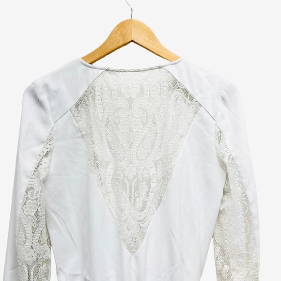 Parker Ross Romper Shorts Lace Long Sleeve‎ White size small - Picture 6 of 10